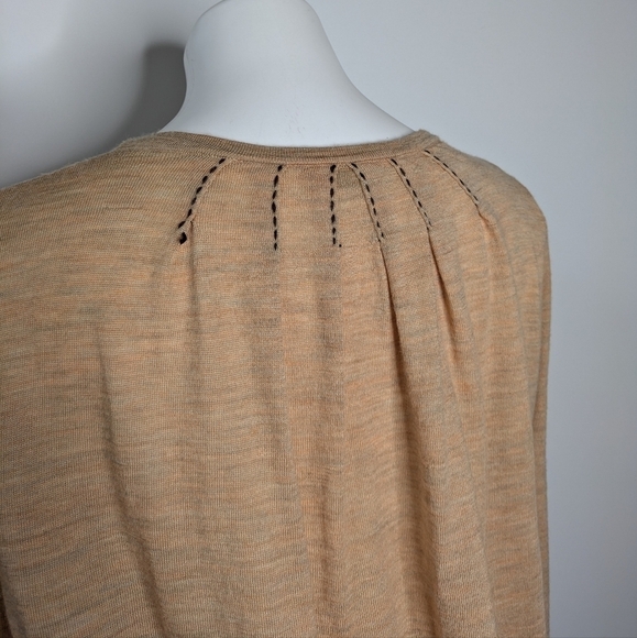 ✨3/$15 Club Beymen tan extrafine merino wool sheer lightweight sweater M - Picture 5 of 10